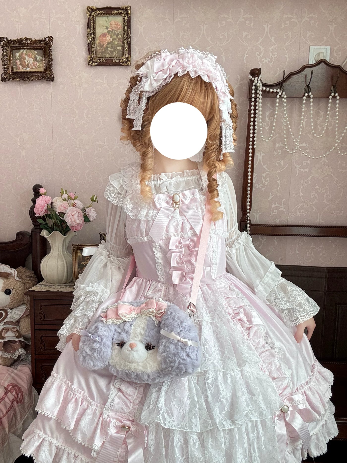 Mango Maruko - Plush Puppy Face Backpack - Plush Lolita backpack