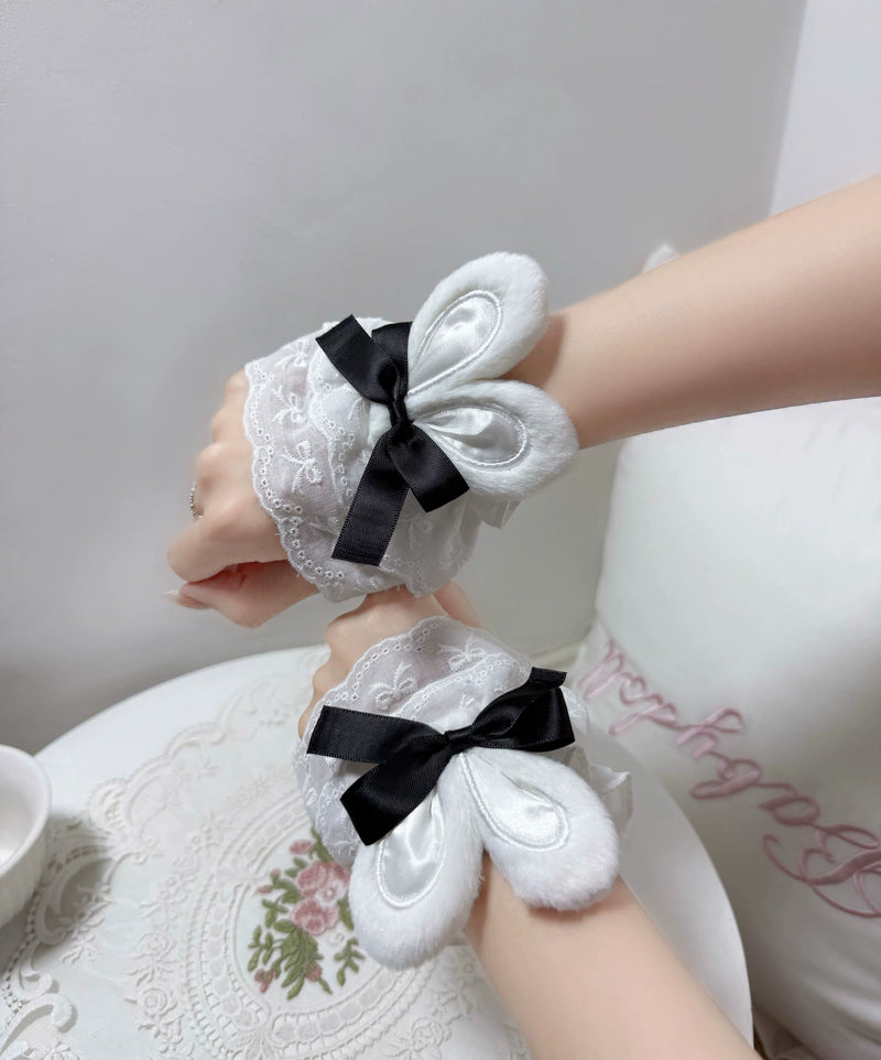 Fantasy Doll - Bunny-Ear Lace Bow - Lace Sleeve Cuffs with Bunny-Ear Shapes