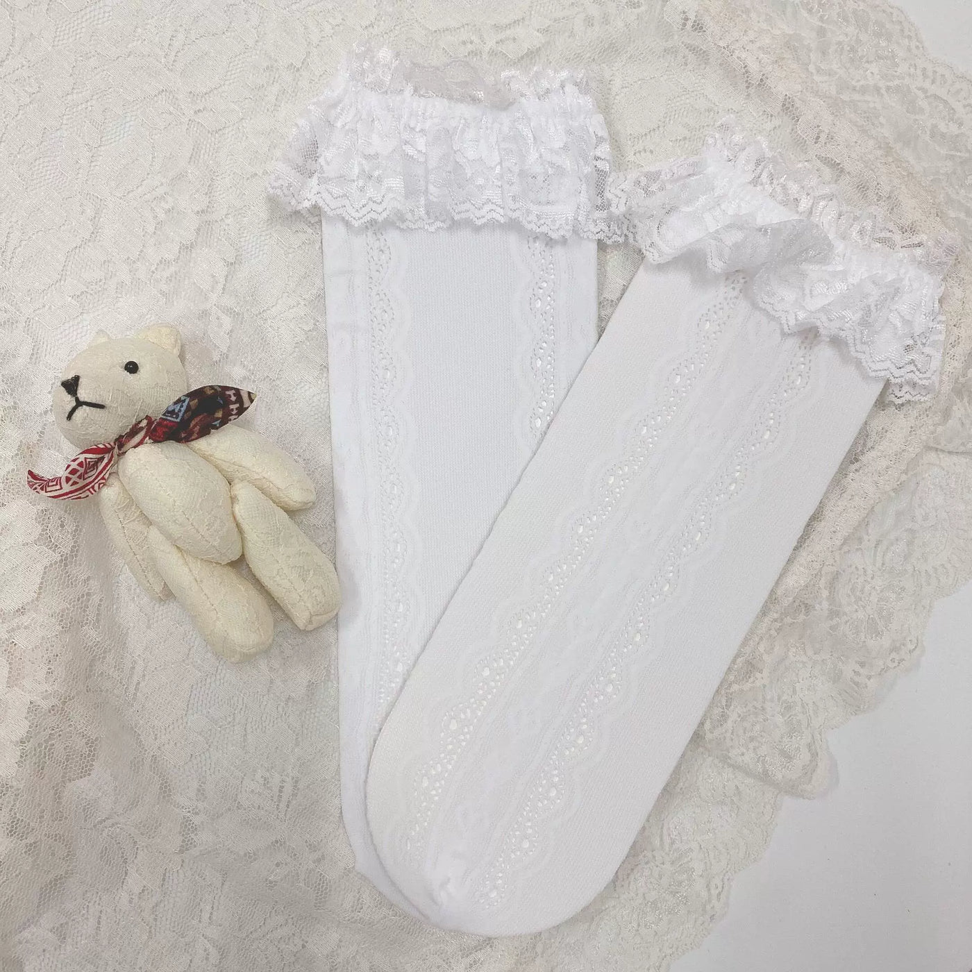 DarkRuby Doris in Dreamland bow-lace Lolita socks - view 10