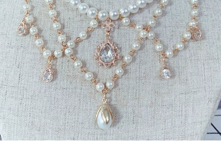 Lolita - Bridal Tea Party - Necklace or Veiled Hat
