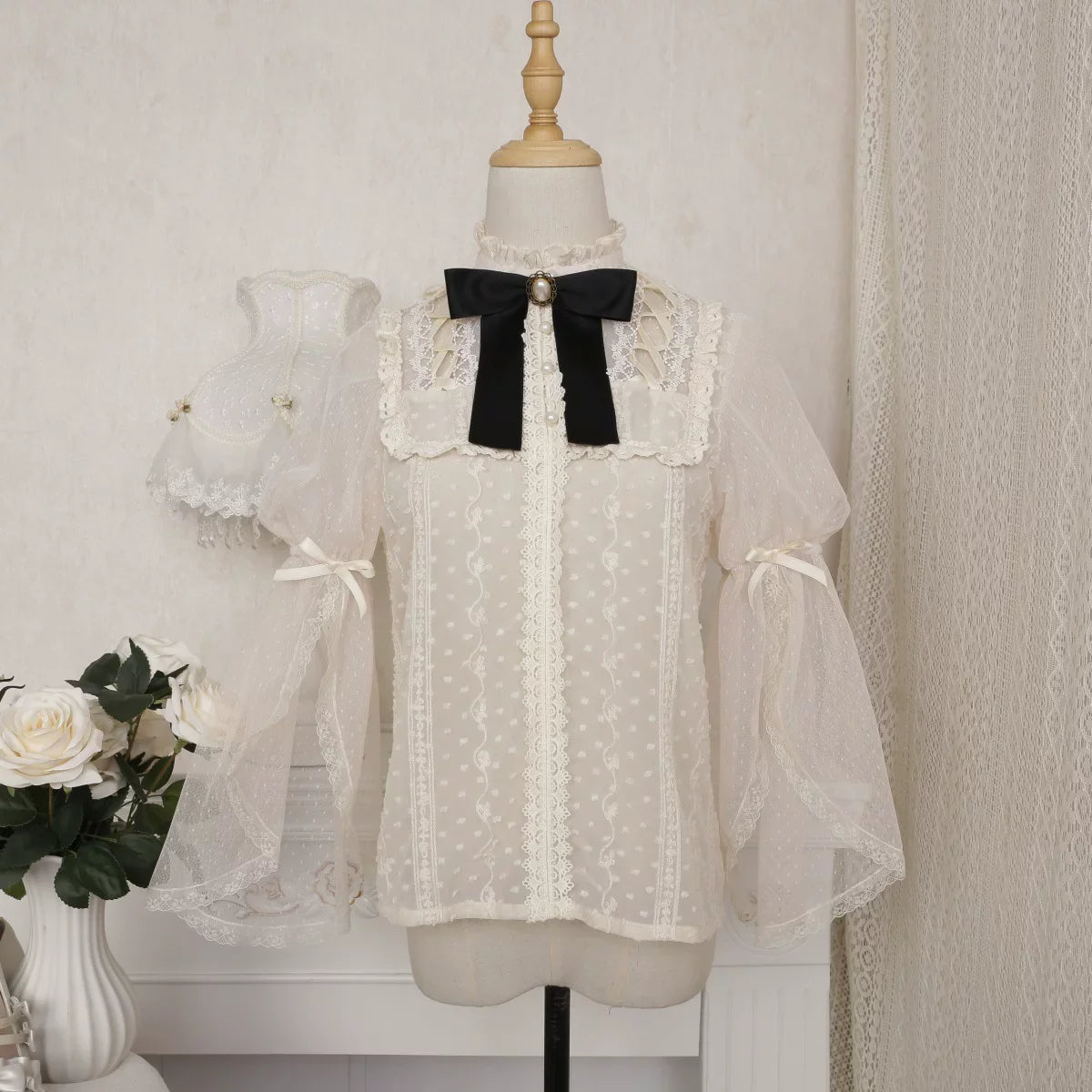 Your Princess - Clock Butterfly - Gothic Lolita Printed Blouse and Corset Skirt Set