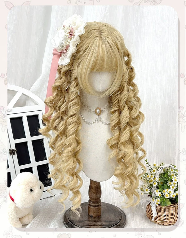 Platinum-blonde long Roman curl wig - additional view 1