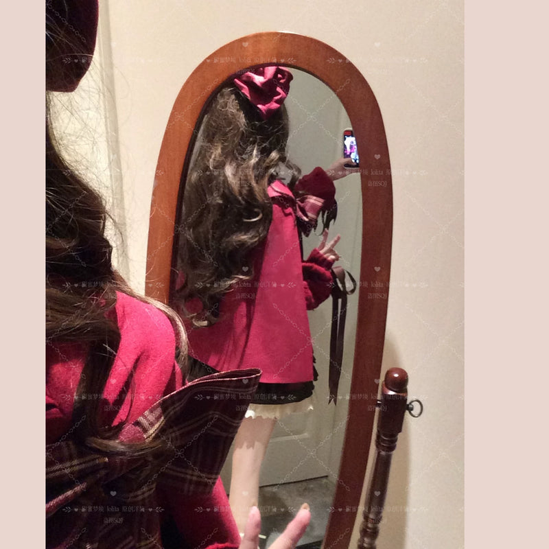 Sweet Dream Christmas Red Oversized-Bow Lolita Cape — additional product view