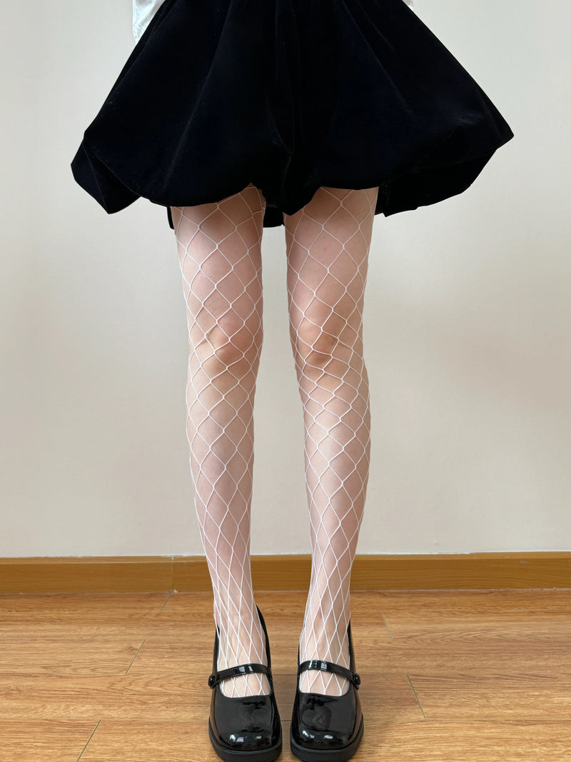 Chubby Bear Tales - Ballet White Collection - One-Size Stockings with Bow and Pattern Variants