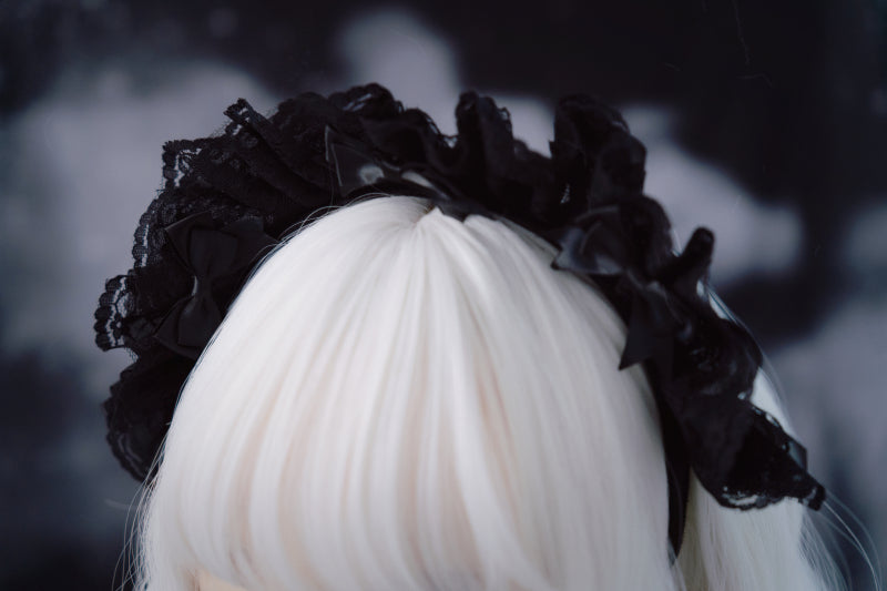 Strange Sugar - Gothic Lolita Lace Black Headband - Headwear