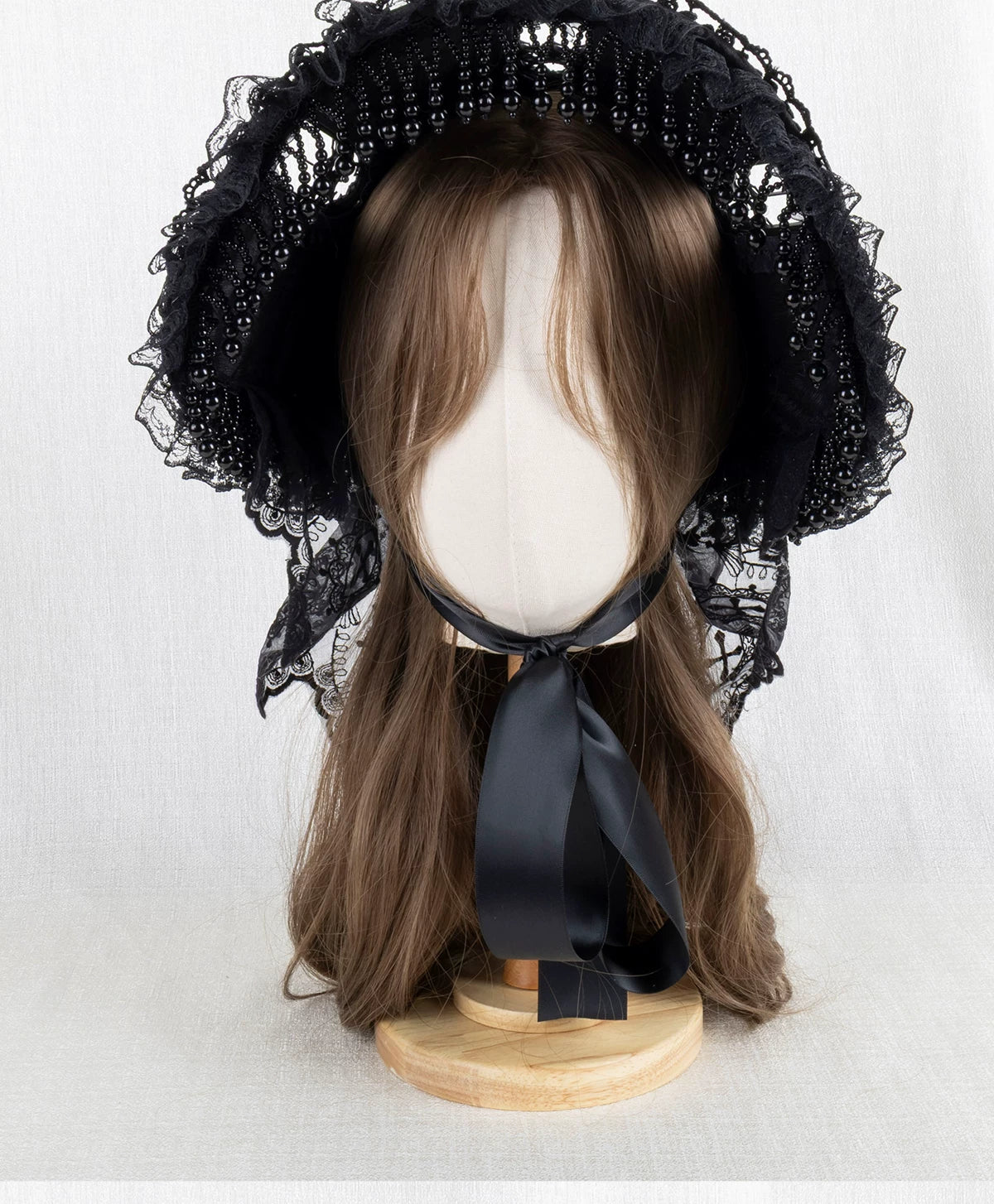 Lightbound Narrative - Cross Window - Bonnet with Lace Ruffle and Cross Motifs