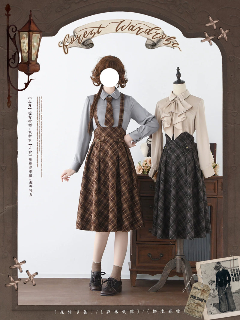Forest Wardrobe - Forest Rhythm - Checked Suspender Skirt - 5