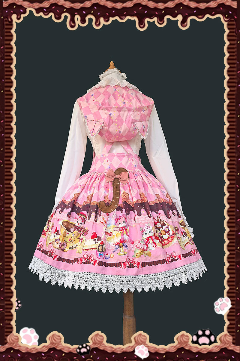 Infanta - Cream Kitty - Cotton Sateen Suspender Dress