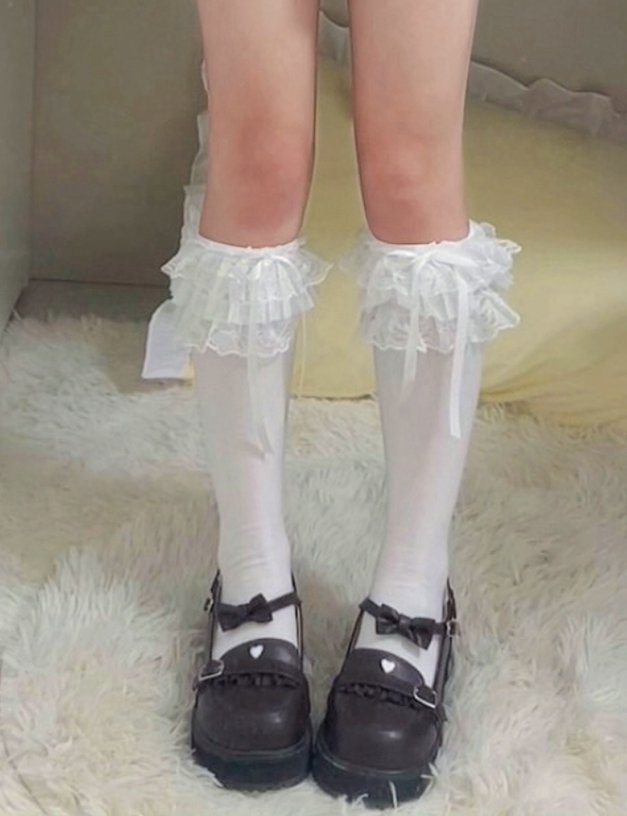 Fantasy Doll - Sweet Ribbon - Calf and Short Socks with Lace and Bow Options