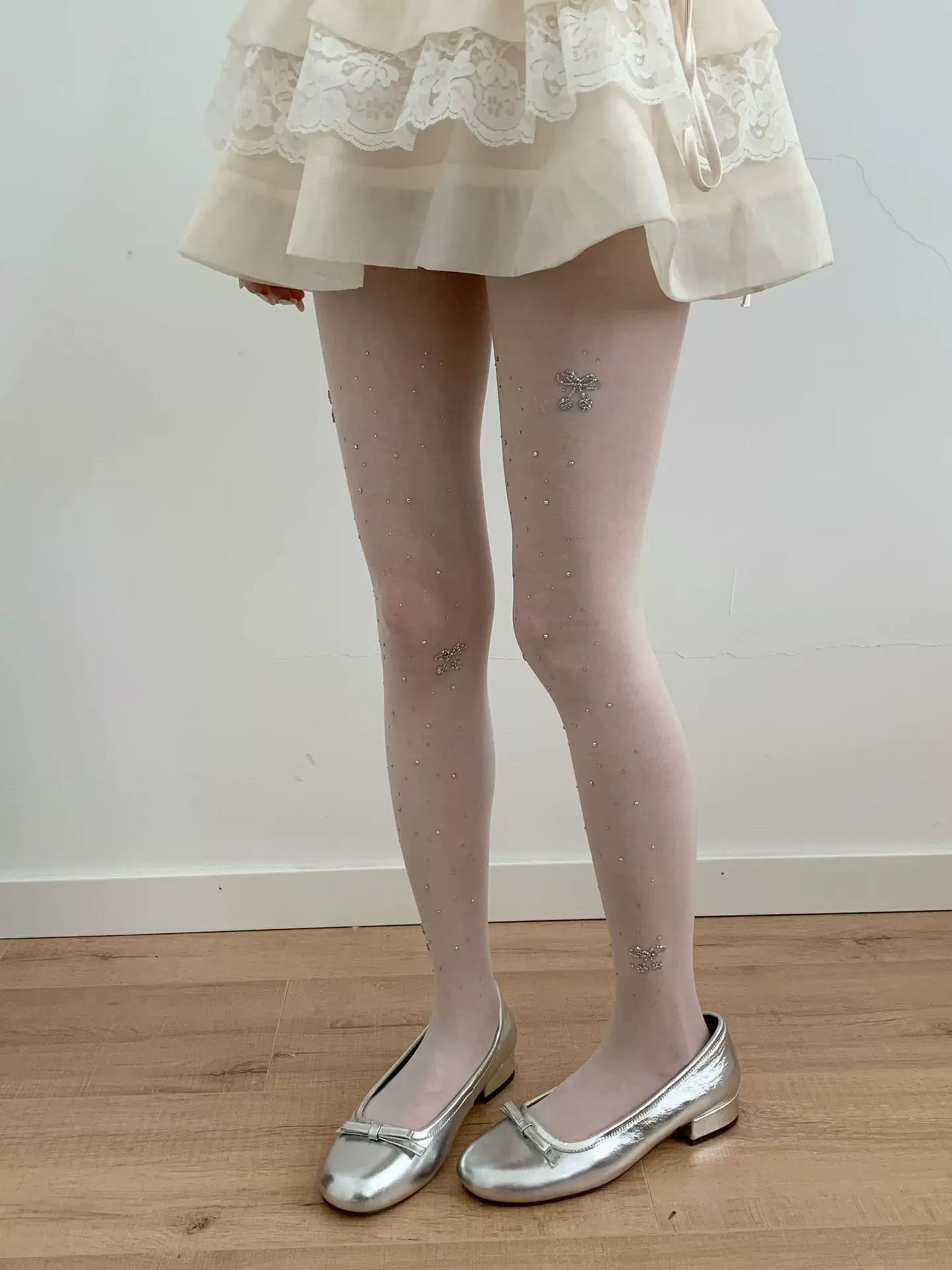 Fantasy Doll - Cherry Sparkle - Sheer tights with cherry motifs