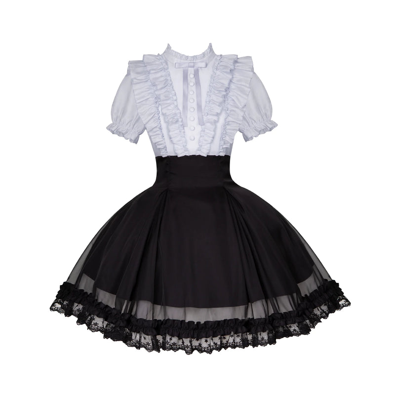 With PUJI - Miss Laura: Snow Kiss - Lolita OP Dress detail view 9