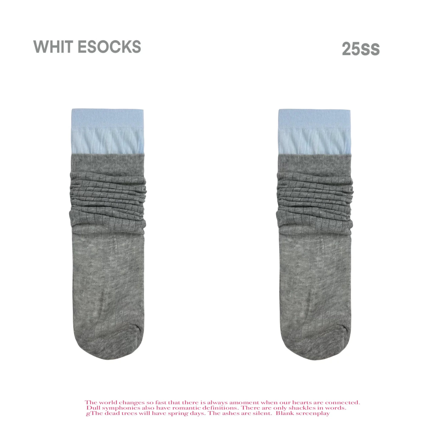 White Socks - Ballet Rib - Mid-Calf Socks with Double-Rib Contrast Cuffs
