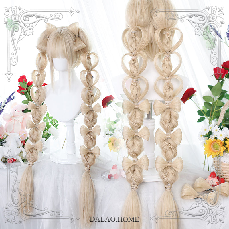 Dalao Home - Long Sweet Lolita Wig With Ponytails - Wig