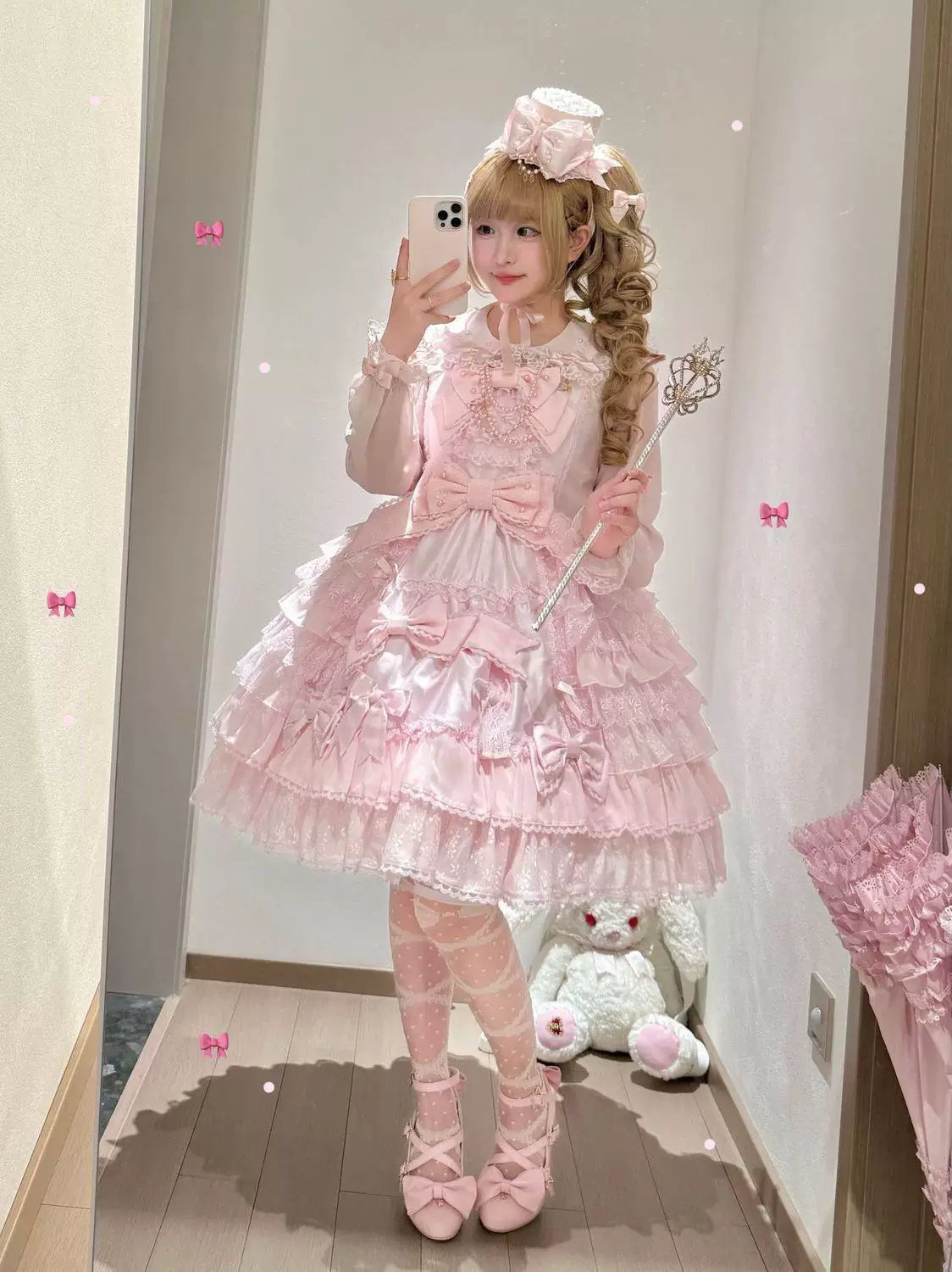Sweetheart Dream Machine - Icy Translucent Pearl - Chiffon Blouse with Pearl Details