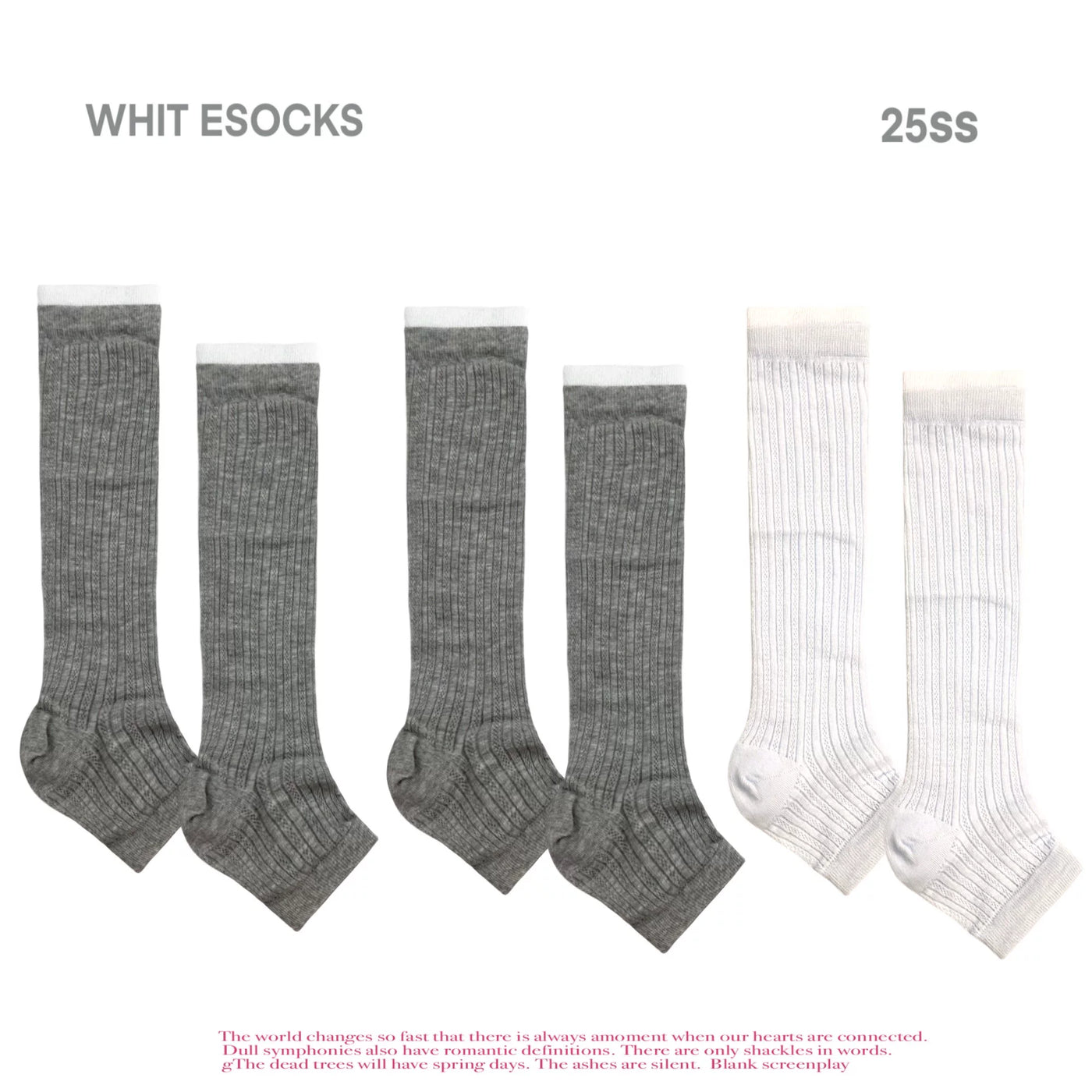 White Socks - Spliced Stripe - Striped Mid-Calf Socks with 2- and 3-Pair Sets