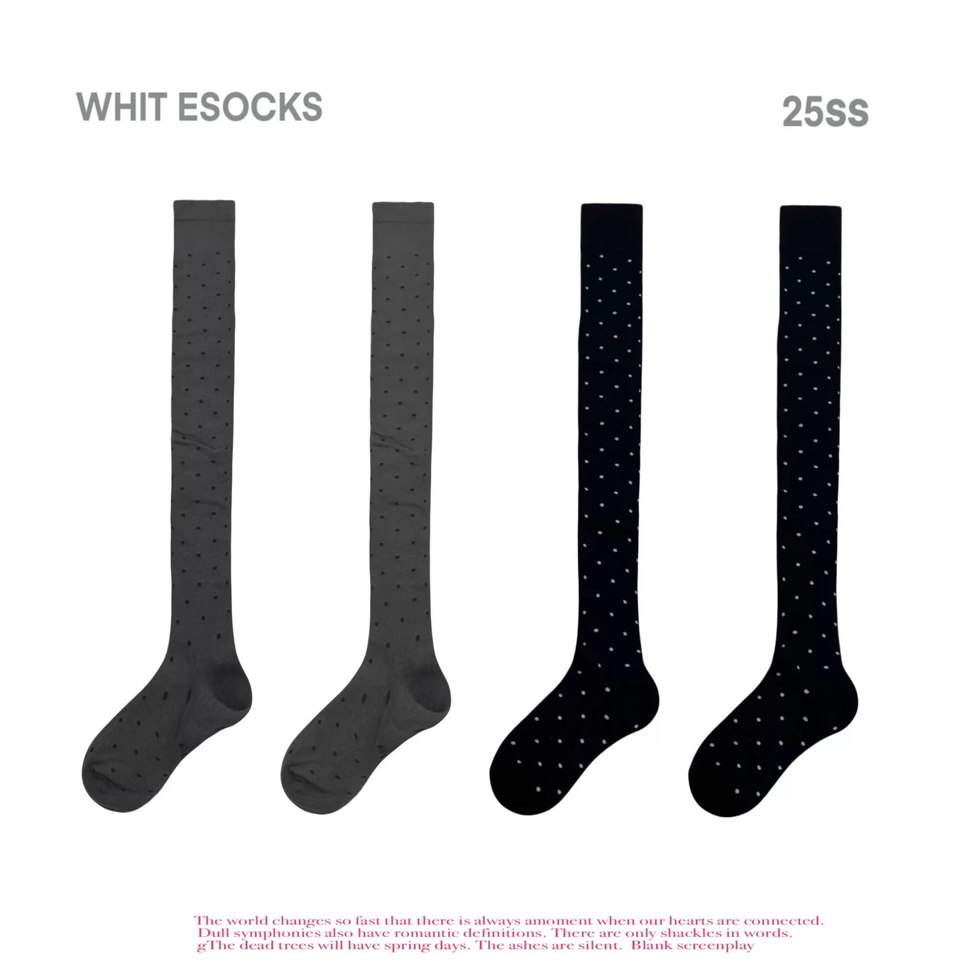 White Socks - Scattered Dot - Polka-Dot Over-the-Knee Socks with Scattered Dots