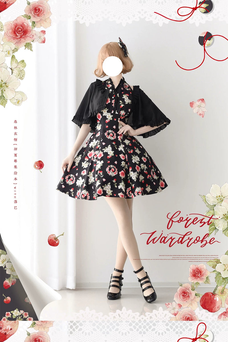 Forest Wardrobe - Early Summer Berry Storybook - Flutter-Sleeve Cardigan - 3