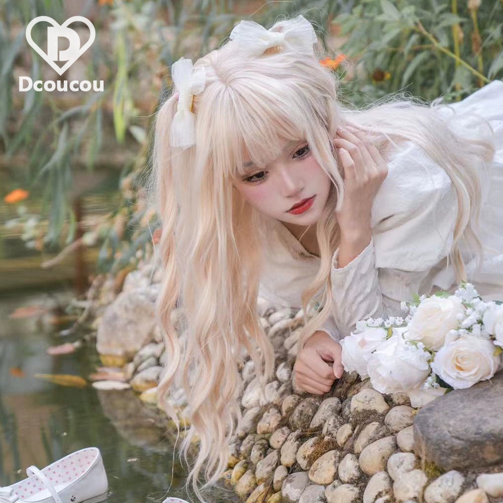 Dcoucou - Pauline's Girl - 60cm Handcrafted Curls Romantic Long Curly Wig