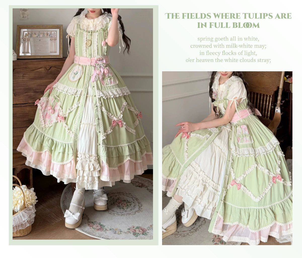 Thousand Wood - Tulip Field - Mini Top-Hat Headwear with Layered Lace