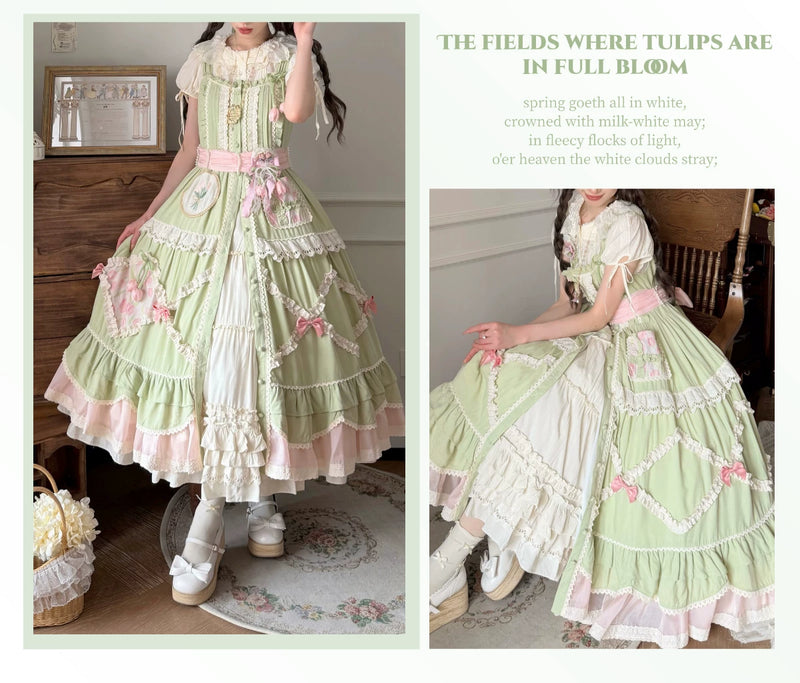 Thousand Wood - Tulip Field - Mini Top-Hat Headwear with Layered Lace
