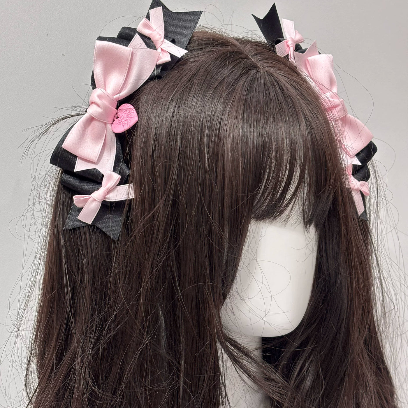 Cat Tart - Winter Sonata - Layered Bow Side Hair Clip with Trailing Ribbons