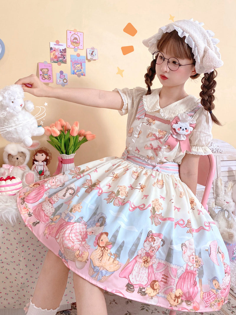 Cat Upon Cat - Sweet Lolita Coordinating Blouse - Cotton blouse