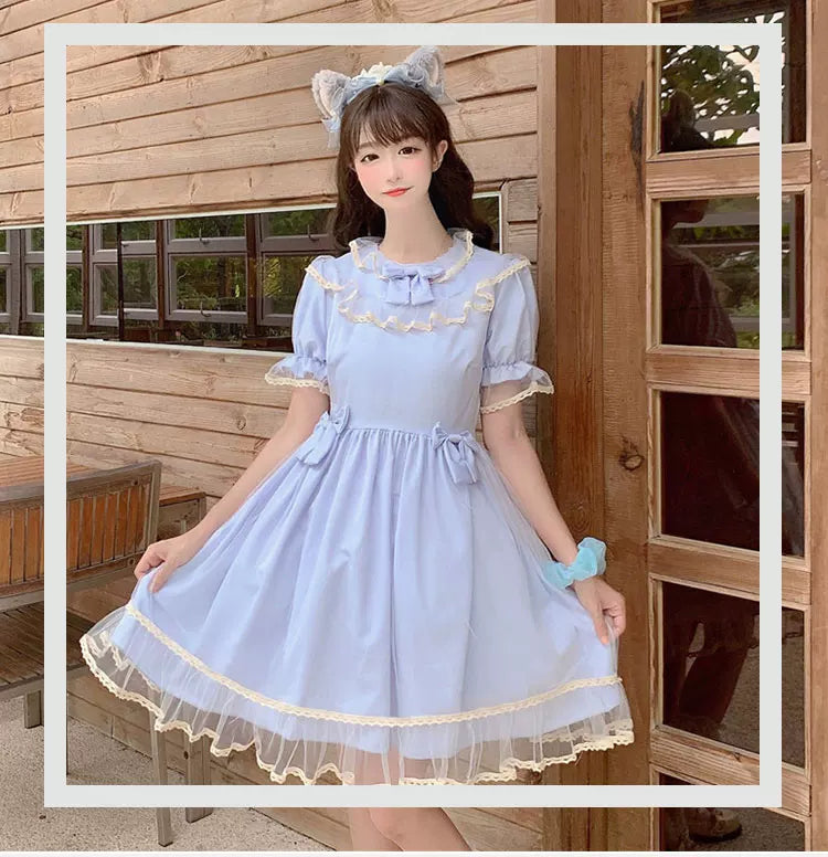 Yueele - Pastel Summer Tulle - Plus-Size Sweet Lolita OP Dress - detail view 4