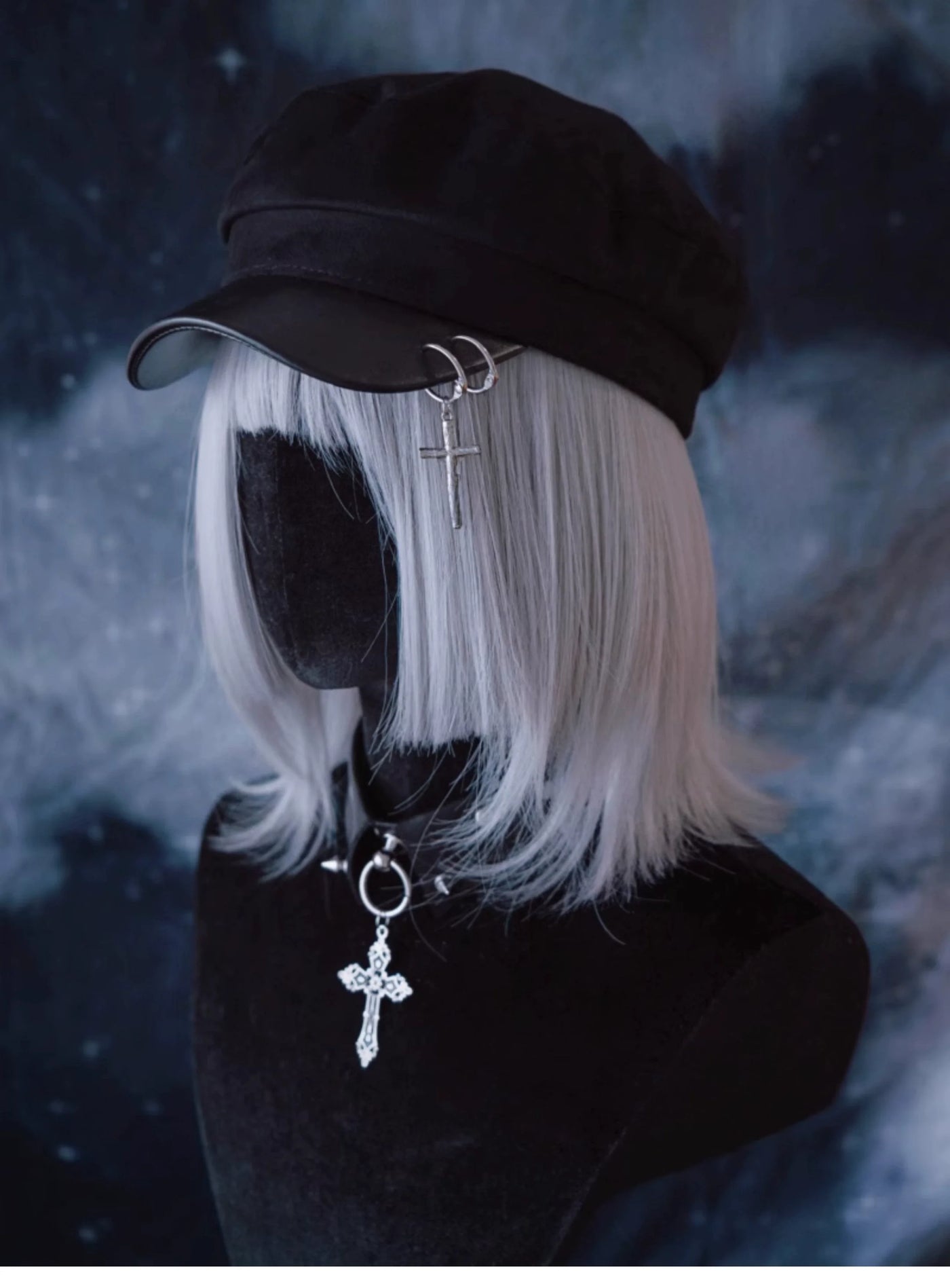Strange Sugar - Gothic Lolita Hat Leather Buckle - Lolita Newsboy Hat Headwear