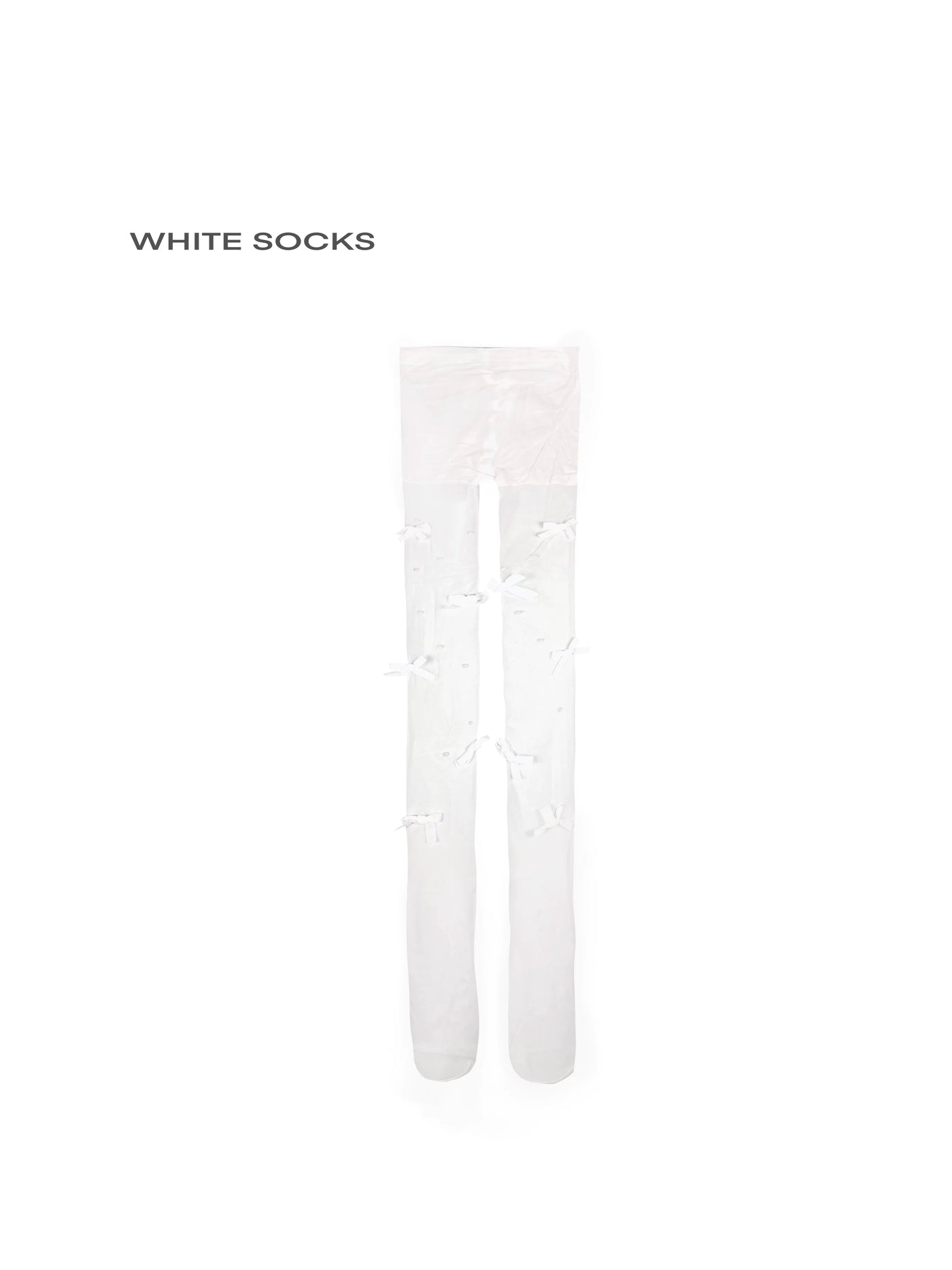 White Socks - French Bow Sheer - Pantyhose with bow accents