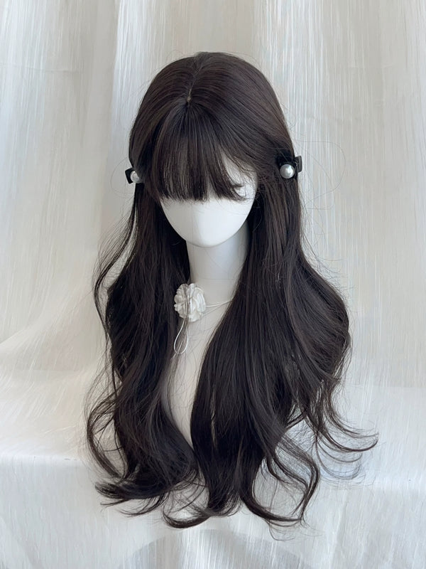 Kunkun Fish dark tea long wavy wig - view 1