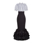 Black-gray short sleeve dress, in stock / S