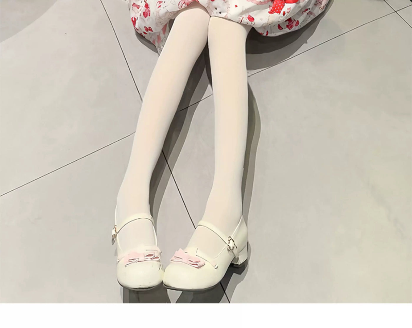 Floral Milk Cat - Spring-Summer - 80D Slightly Sheer Tights with Velvet-Base Finish