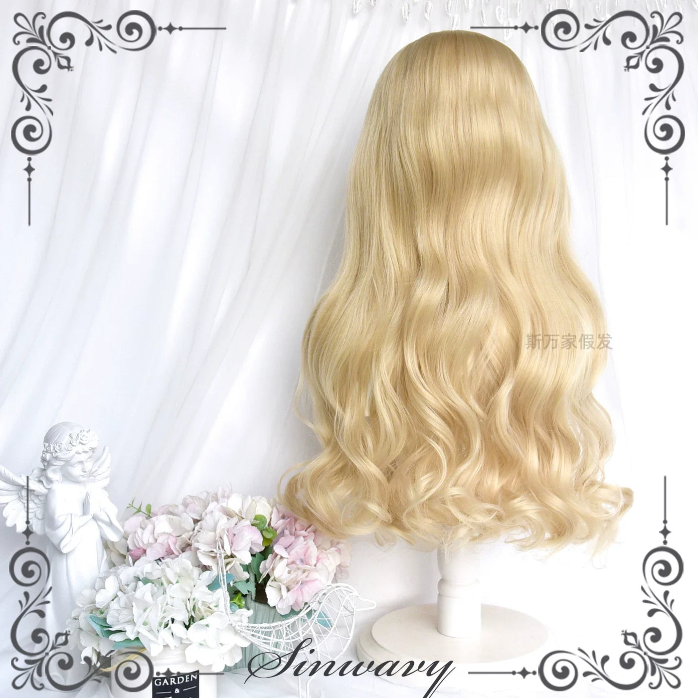 Sinwavy - Light Blone Wavy Lolita Wig - Straight Bang Wig