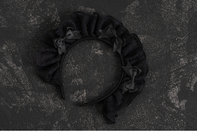 Strange Sugar - Gothic Lolita Lace Black Headband - Headwear