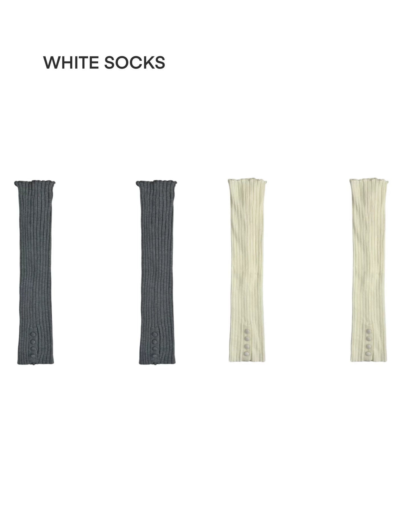 White Socks - Ballet Tie - 60 cm knit calf socks with long tie details