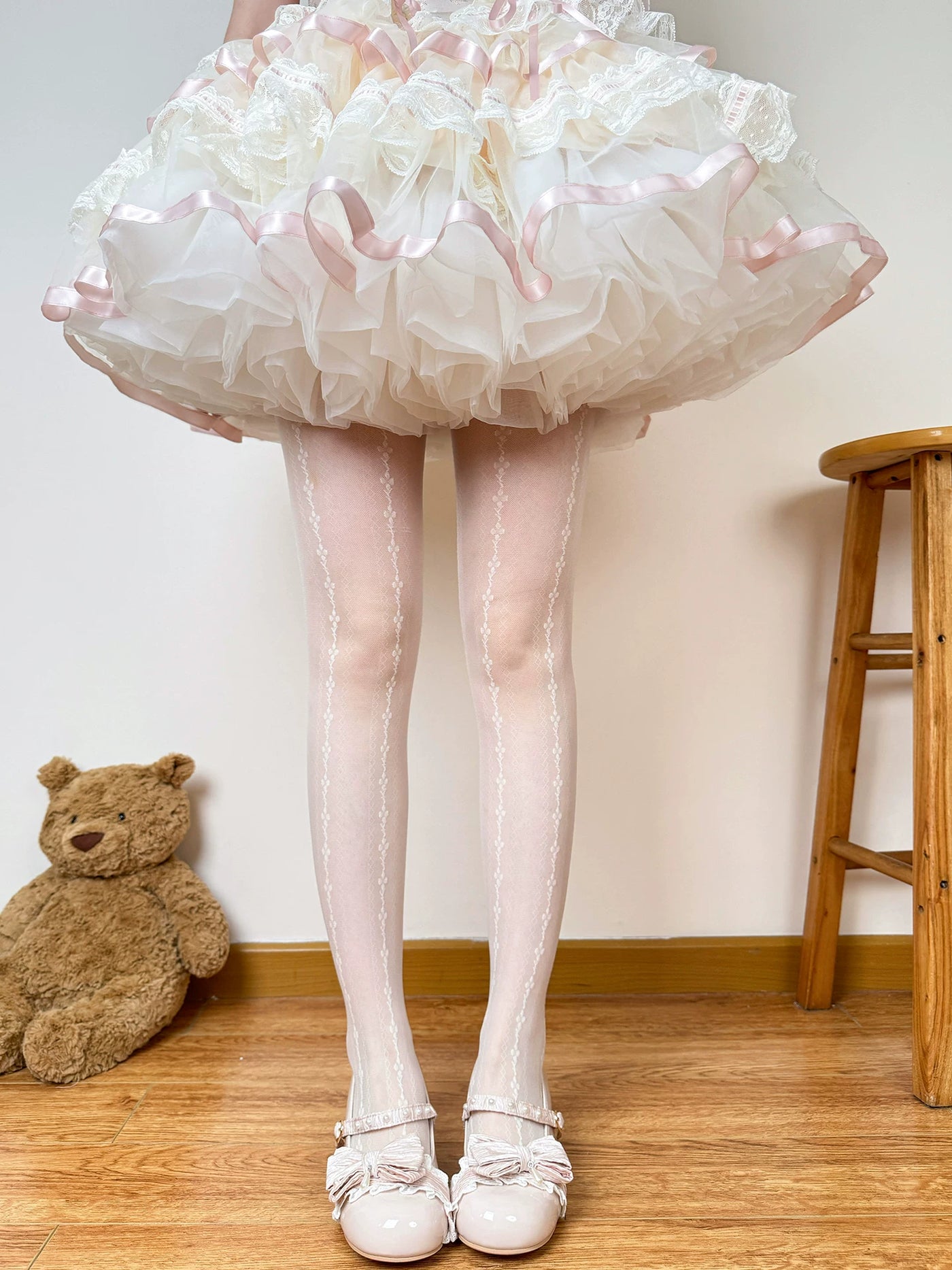 Chubby Bear Tales - Ballet Bow Collection - Tights with Decorative Bow and Motif Variations