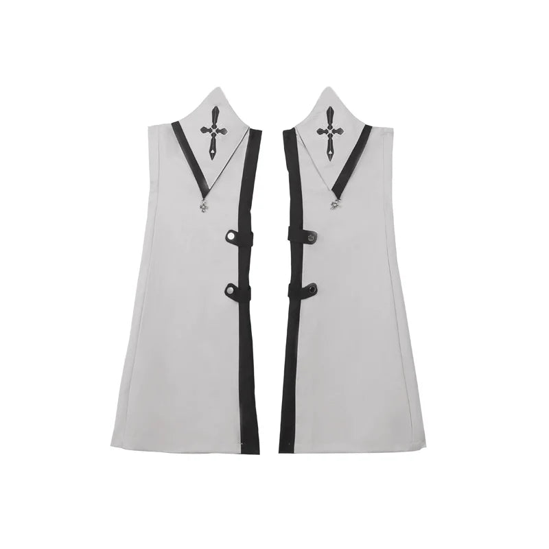 Letters from Unknown Star - Sky Core Record - Ouji Lolita Set with Buckled Black-and-White Vest