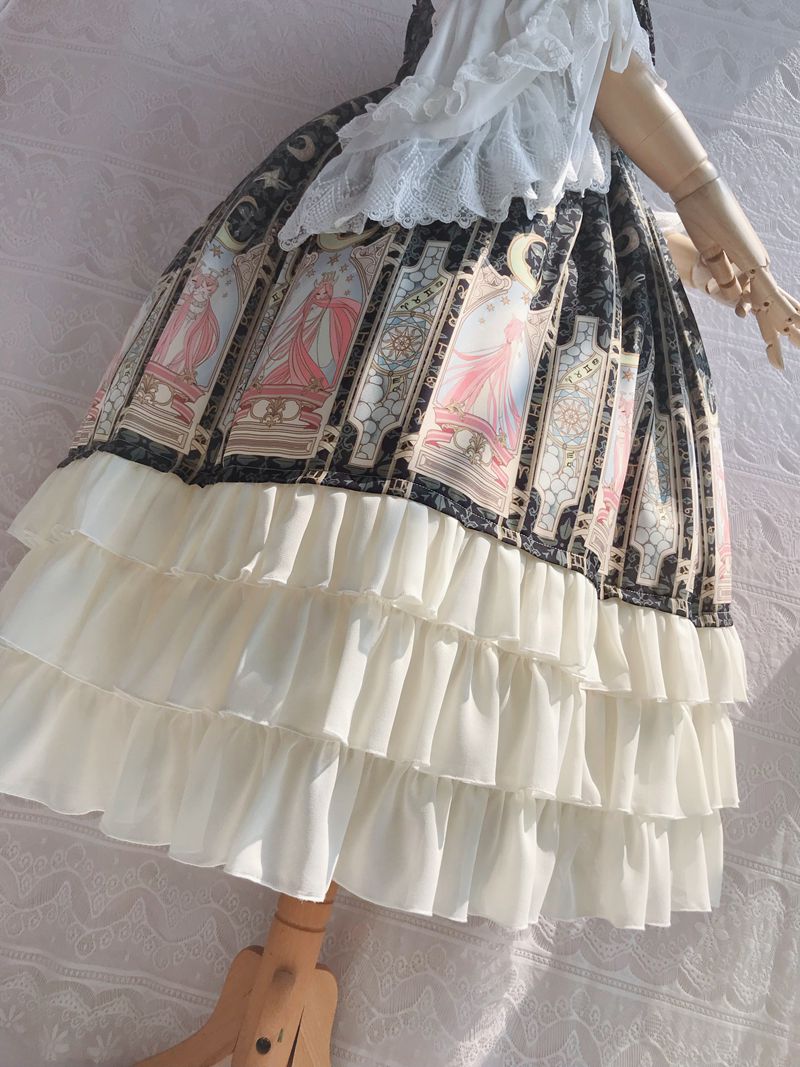 Yilia - Constellation Printing Chiffon - Lolita JSK Dress JSK Dress