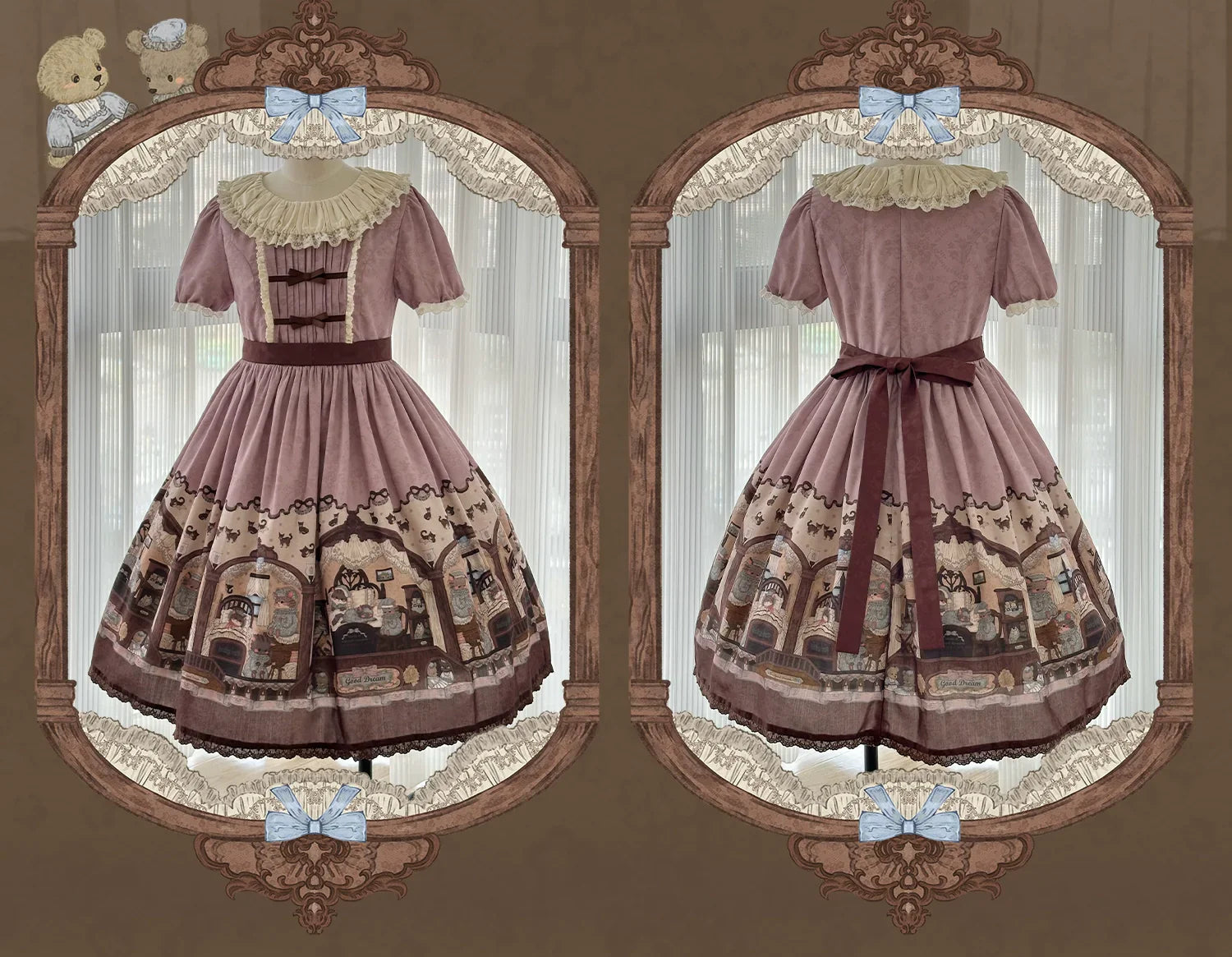 Sweet Dreams Baa-Baa -Vintage Bear- Original Design Lolita JSK