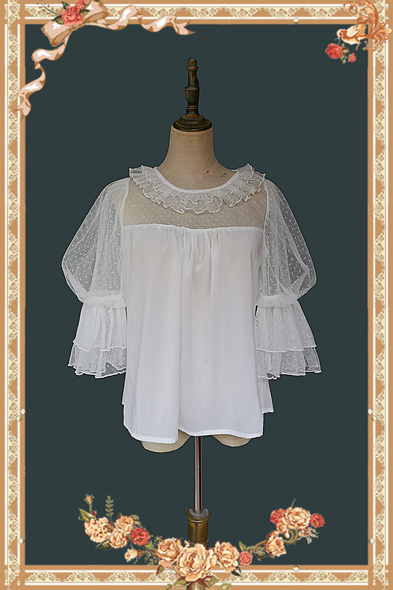 Grape Manor - Country Lolita JSK Suit with Grape Embroidery White shirt only S