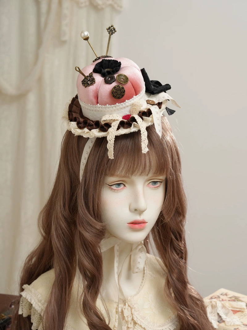 Star Box - Antique Patchwork House - Sewing-Inspired Mini Hat with Lace Trim