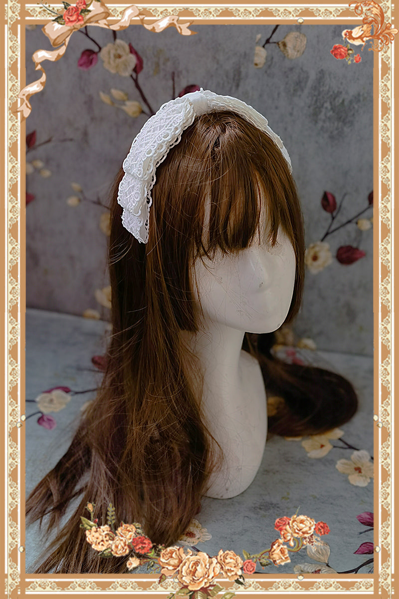 Doll-like Old-School Lolita OP Dress, Patchwork Sleeve S White KC Only