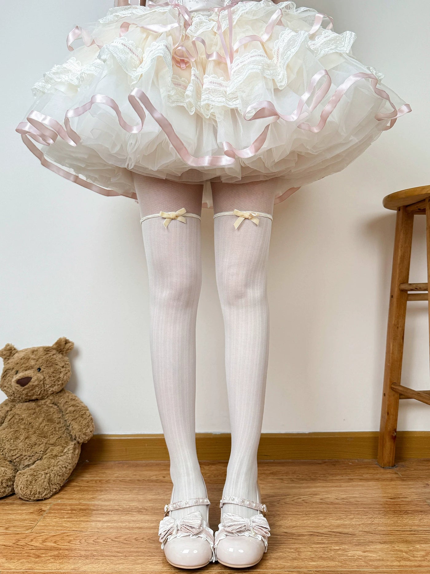 Chubby Bear Tales - Ballet Bow Collection - Tights with Decorative Bow and Motif Variations