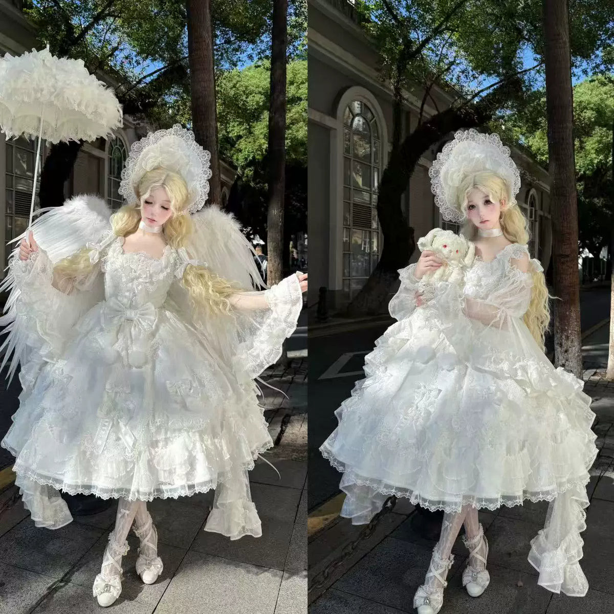 AF Butterfly Wing dotted-tulle Lolita blouse - model view 2