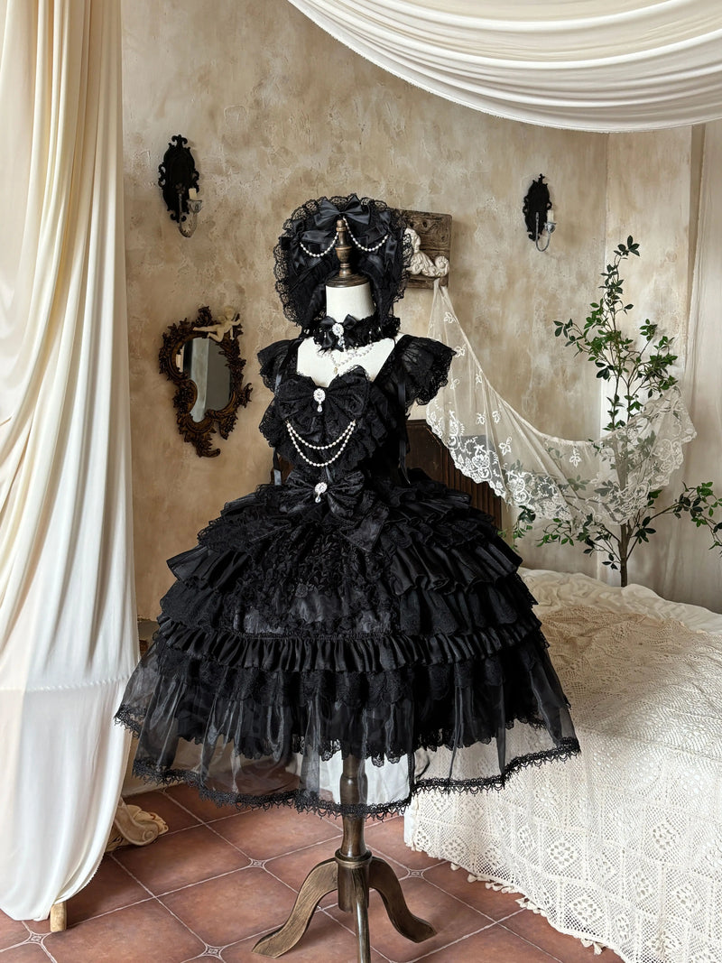 Miaolin Original - Rose Oath - Sweet lolita JSK dress with lace