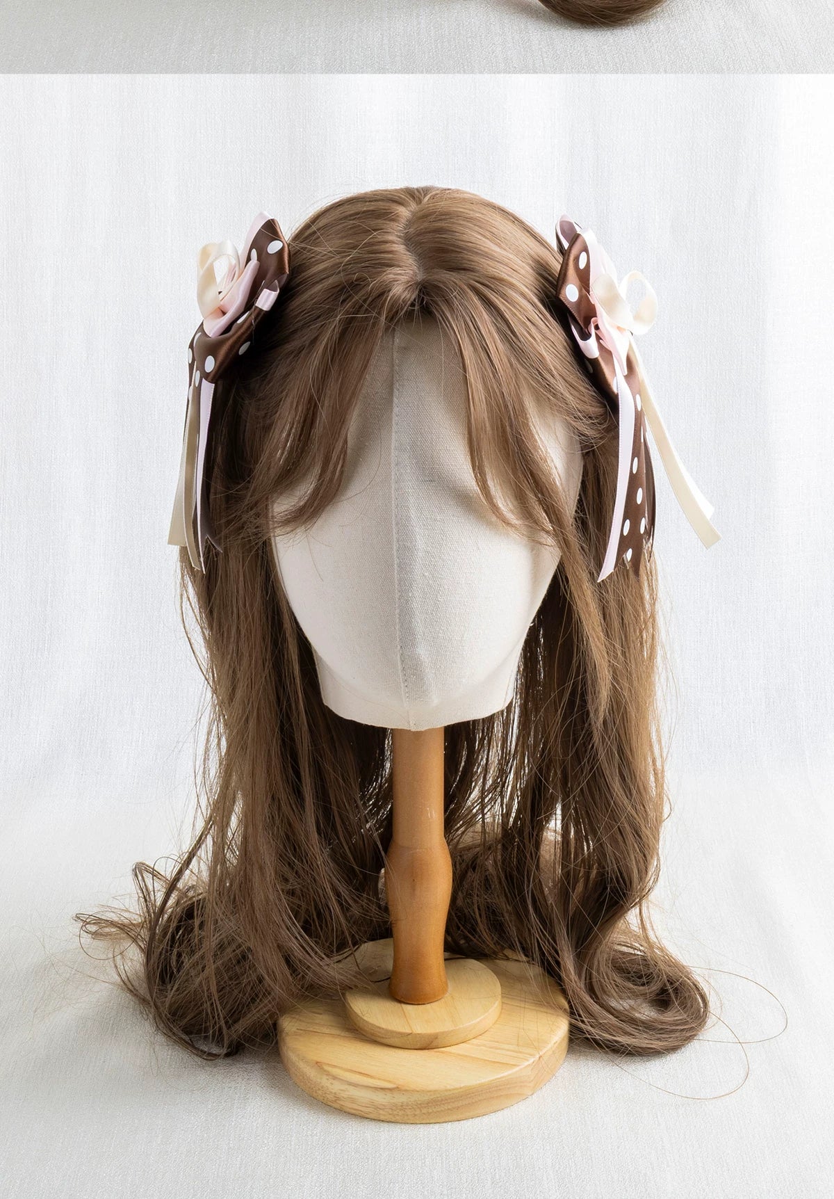 Lightbound Narrative - Chocolate Polka Dot - Headwear Options with Layered Lace and Ribbon Bows