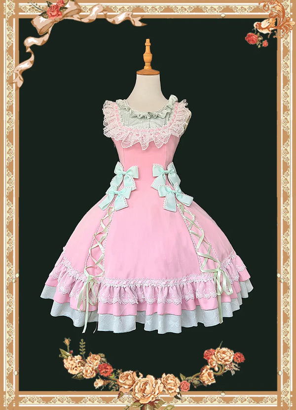 Infanta - Frosted Honey Tea - Lace-Trimmed JSK