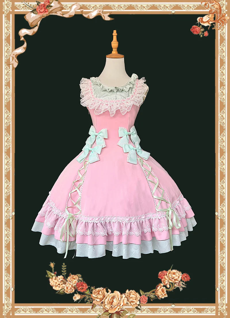 Infanta - Frosted Honey Tea - Lace-Trimmed JSK