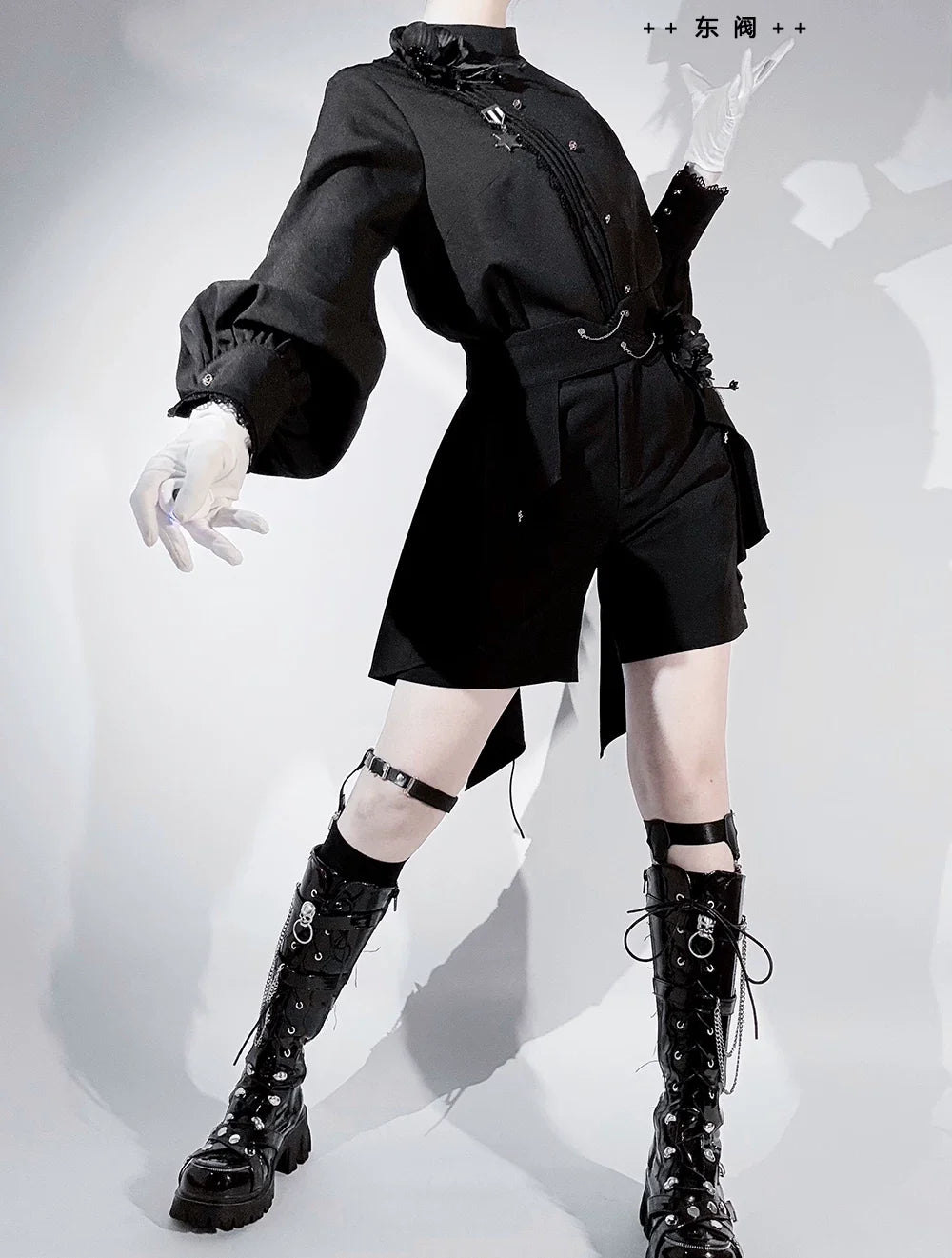 Princess Chronicles - Rose's Will - Ouji Lolita Shirt, High-Low Hem Shorts