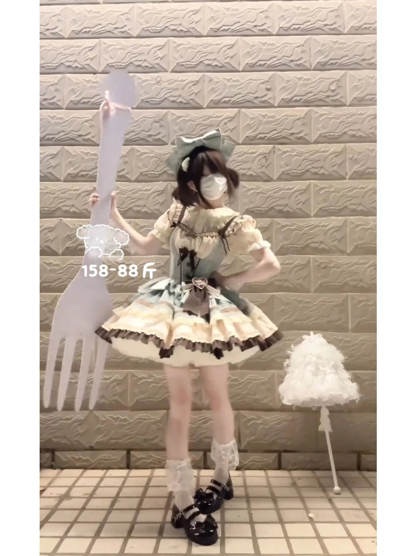 White Sugar Girl - Balletcore Sweet Lolita - Mint chocolate themed